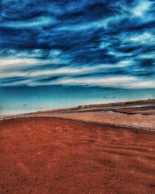 Scenic view of beach against sky