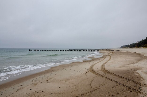 Scenic view of beach against sky