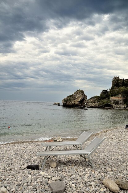 Foto vista panoramica della spiaggia contro il cielo