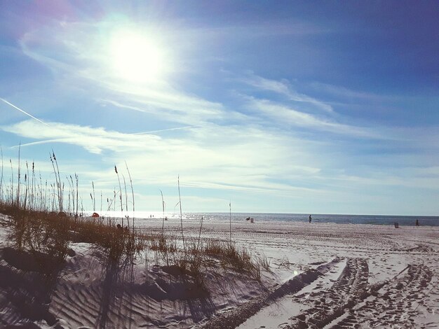 Scenic view of beach against sky