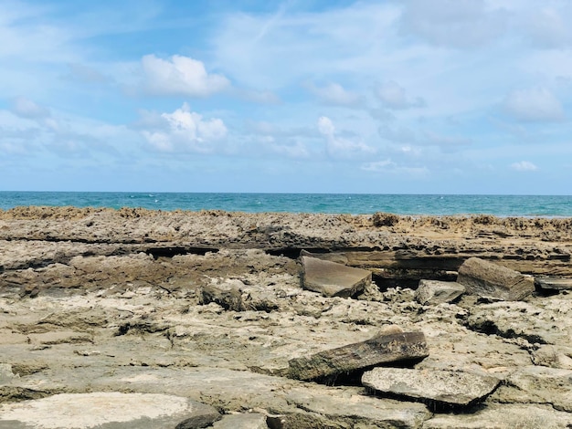 Scenic view of beach against sky