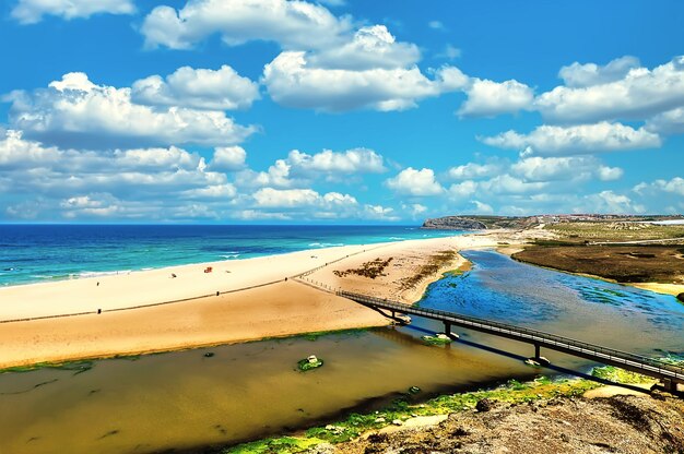 Scenic view of beach against sky