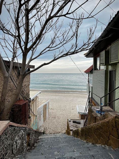 Foto vista panoramica della spiaggia contro il cielo