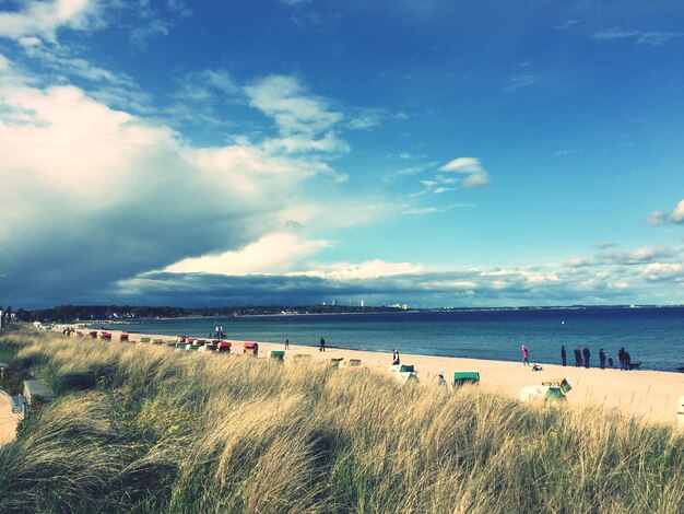 Scenic view of beach against sky