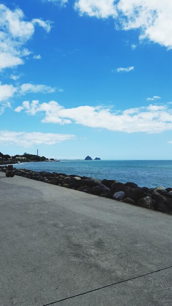 Scenic view of beach against sky