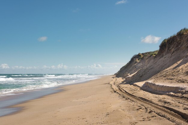 Scenic view of beach against sky