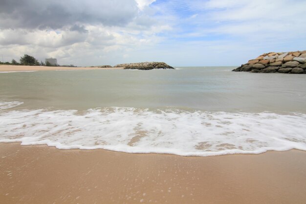 Scenic view of beach against sky