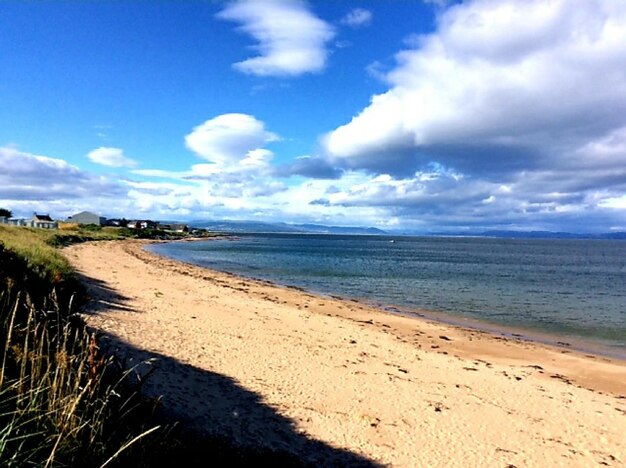 Scenic view of beach against sky