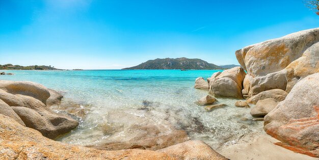 Scenic view of beach of Santa Giulia resort