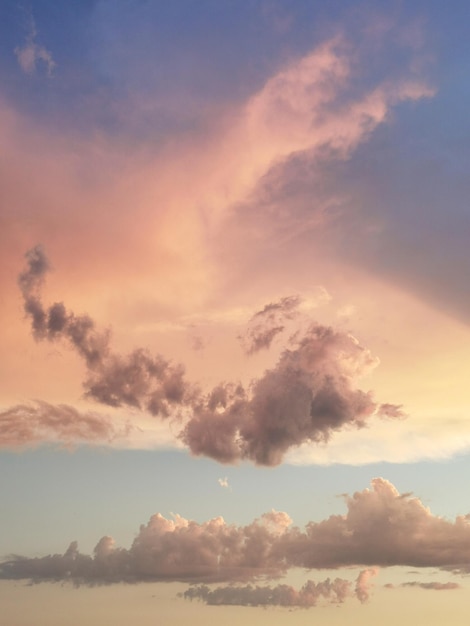 Scenic view of beautiful cotton candy skies in Madrid, Spain