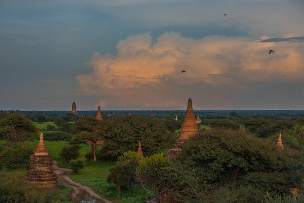 scenic view of built structures on landscape