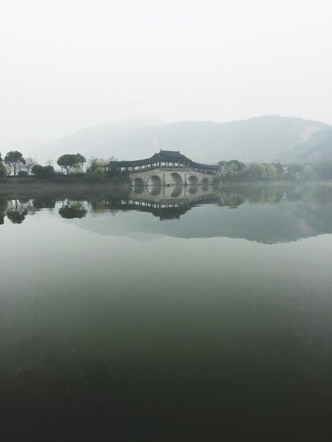 Scenic view of calm lake