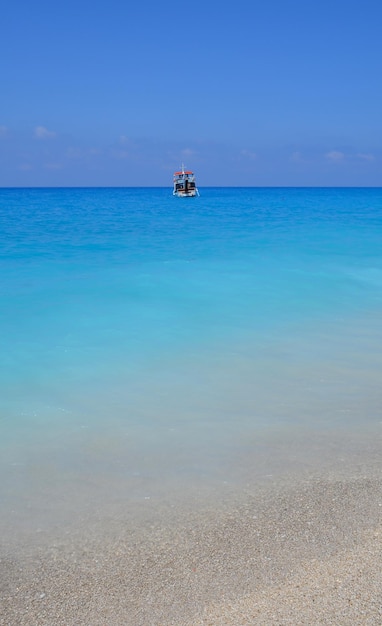 Scenic view of calm sea against clear sky