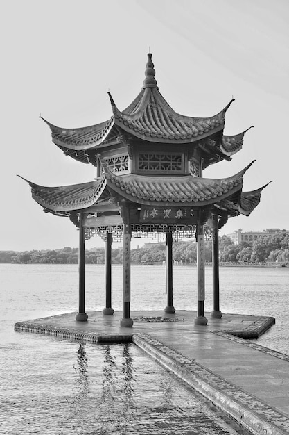 杭州西湖の中国庭の風景