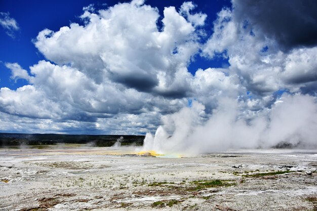 Scenic view of clouds over landscape