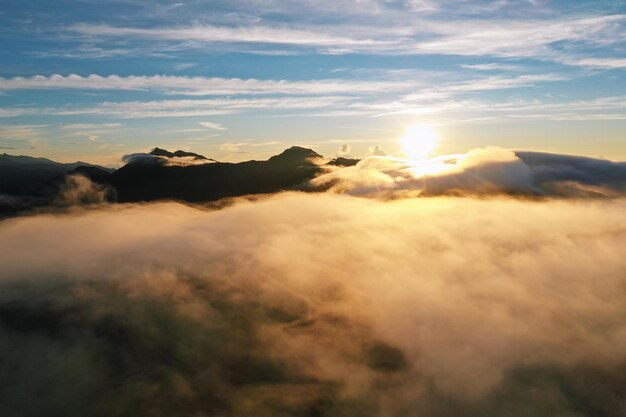 Scenic view of cloudscape against sky during sunset