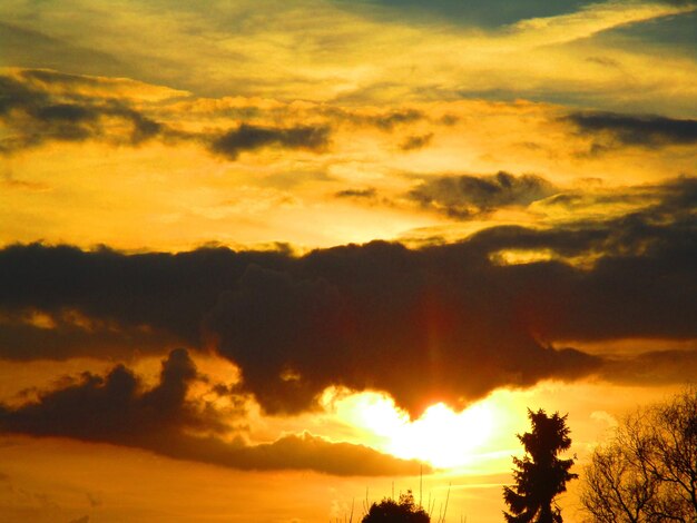 Scenic view of cloudy sky during sunset