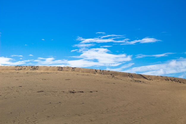 Scenic view of desert against blue sky