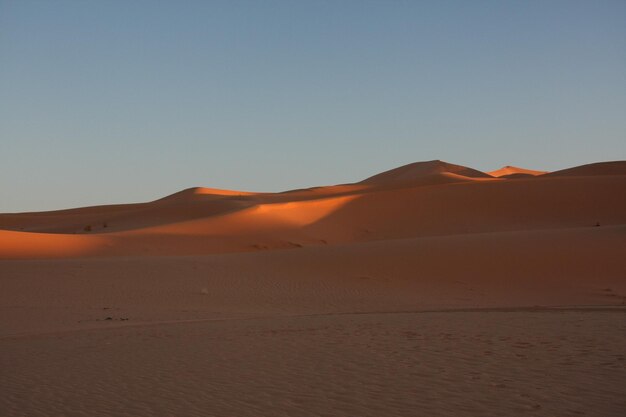 Scenic view of desert against clear sky