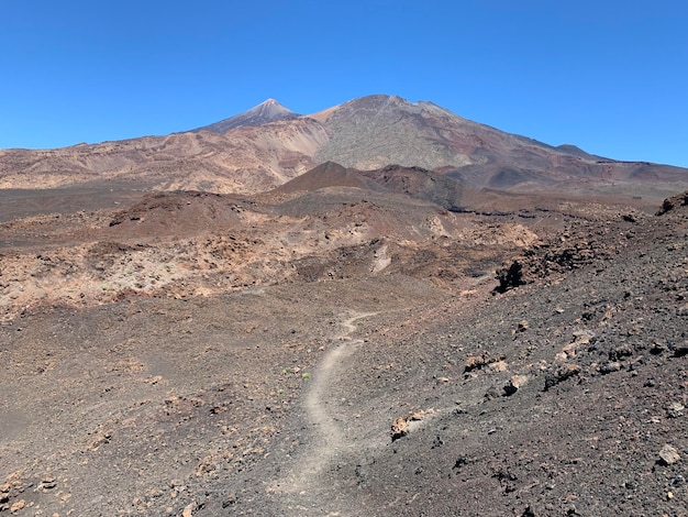 Scenic view of desert against clear sky