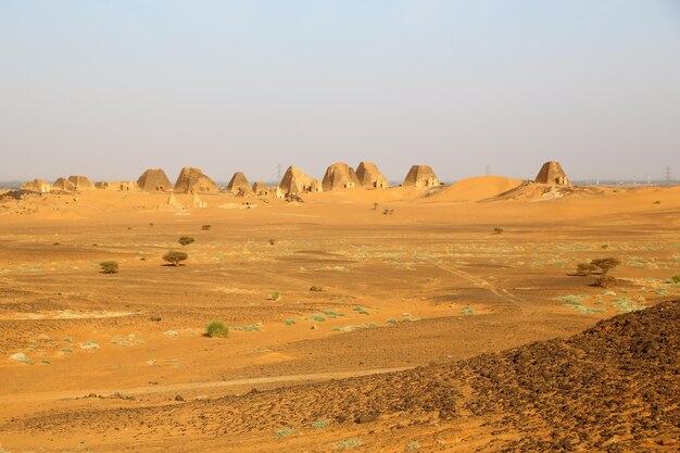 Foto la vista panoramica del deserto contro un cielo limpido
