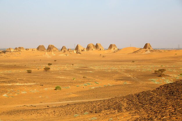 Scenic view of desert against clear sky