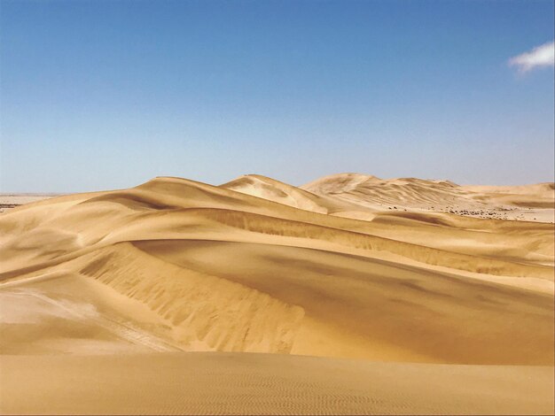 Scenic view of desert against clear sky