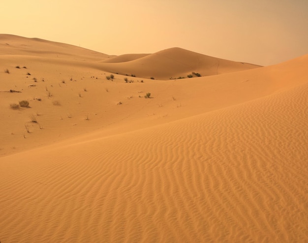 Scenic view of desert against clear sky