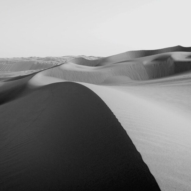 Scenic view of desert against clear sky