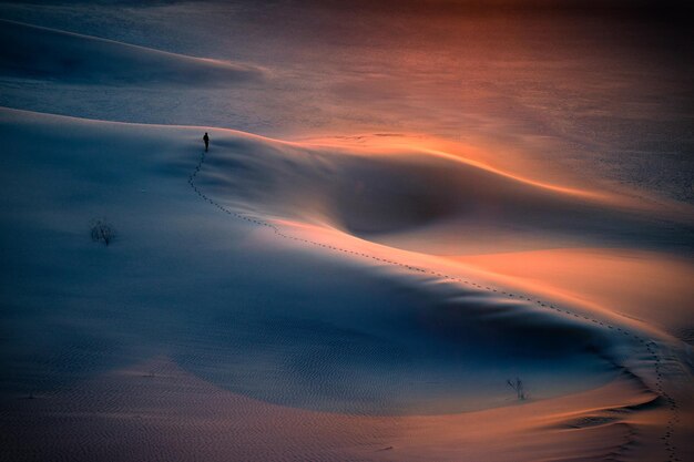 Foto vista panoramica del deserto contro il cielo durante il tramonto