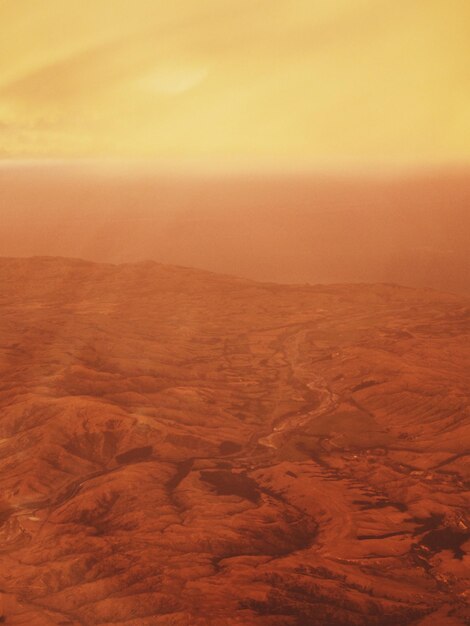 Foto vista panoramica del deserto contro il cielo durante il tramonto