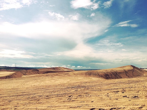 Scenic view of desert against sky