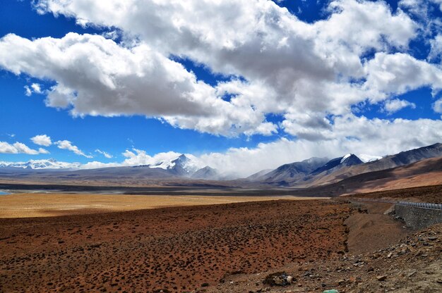 Scenic view of desert against sky