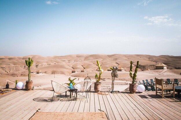 Photo scenic view of desert against sky