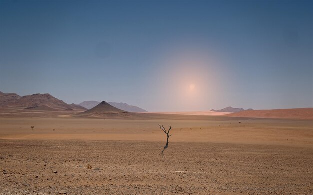 Foto la vista panoramica del deserto contro il cielo