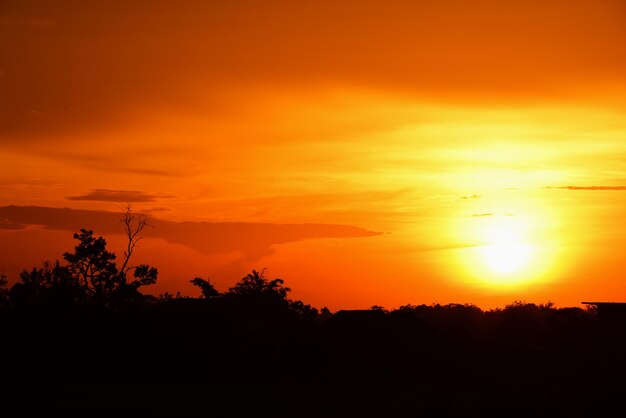 Scenic view of dramatic sky during sunset