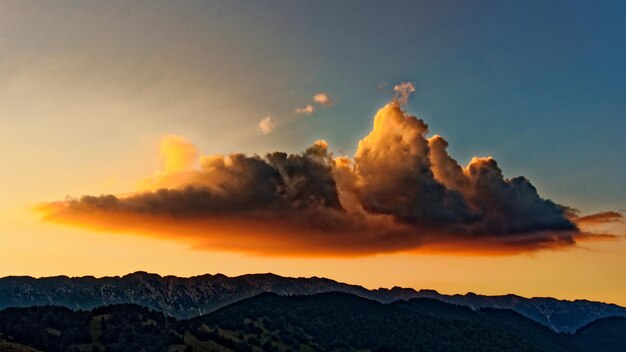 Scenic view of dramatic sky during sunset