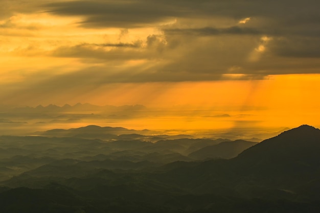 Scenic view of dramatic sky during sunset