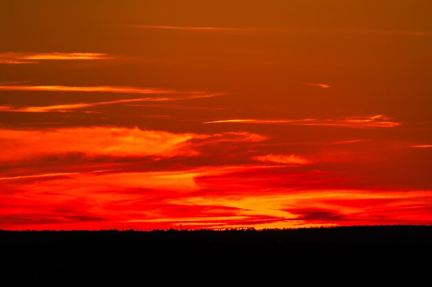 Scenic view of dramatic sky during sunset