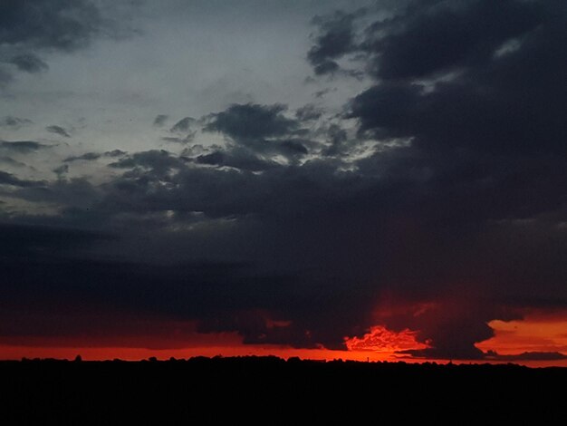 Scenic view of dramatic sky during sunset