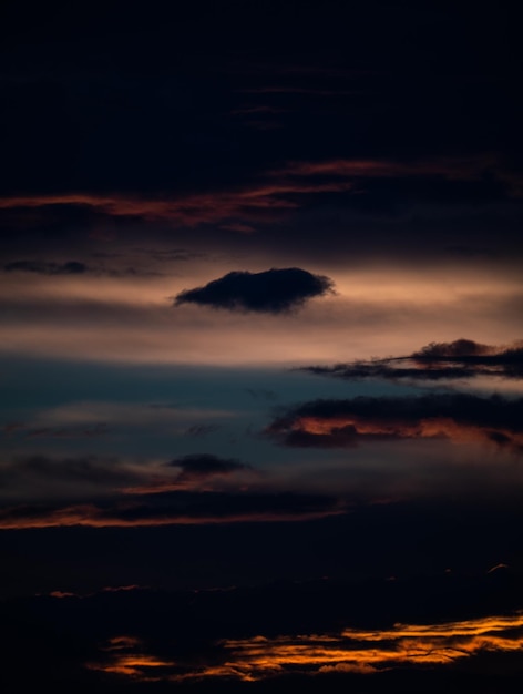 Photo scenic view of dramatic sky during sunset