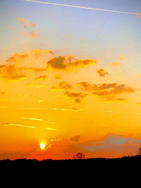 Scenic view of dramatic sky during sunset