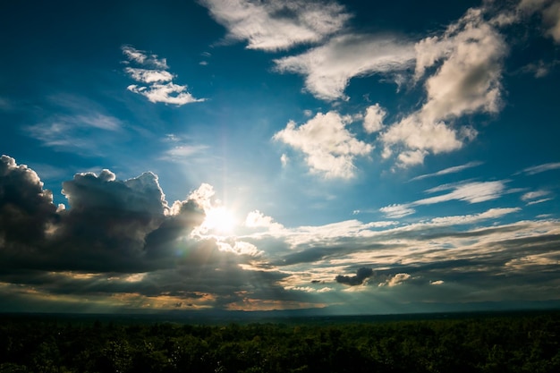 Scenic view of dramatic sky over land