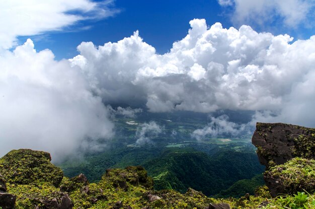 Scenic view of dramatic sky over landscape