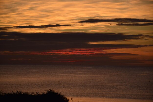 Scenic view of dramatic sky at sunset