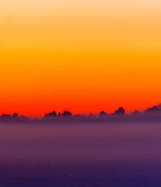 Scenic view of dramatic sky during sunset