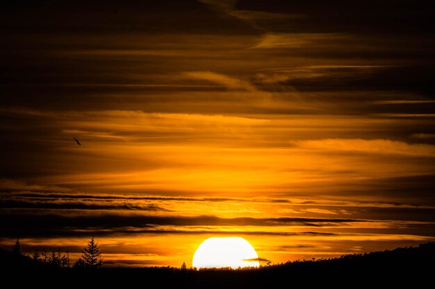 Scenic view of dramatic sky during sunset