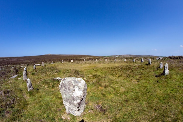 scenic view of field against clear blue sky