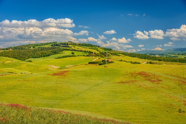 Scenic view of field against cloudy sky