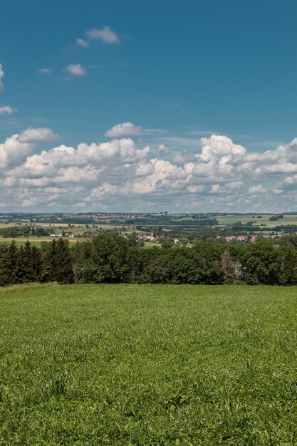 Foto vista panoramica del campo contro il cielo